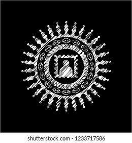 picture icon inside chalk emblem