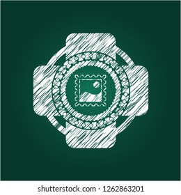 picture icon inside chalk emblem