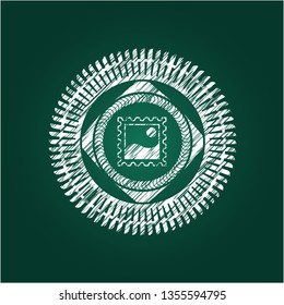 picture icon inside chalk emblem