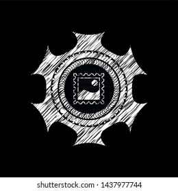 picture icon inside chalk emblem
