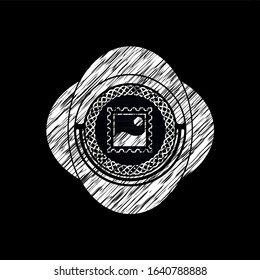 picture icon inside chalk emblem