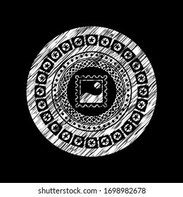 picture icon inside chalk emblem