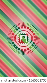 picture icon inside christmas colors style emblem.