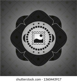 picture icon inside dark emblem