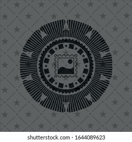 picture icon inside dark emblem