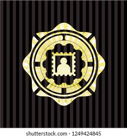 picture icon inside gold shiny emblem