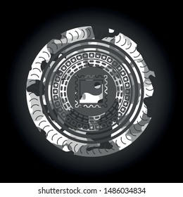 picture icon inside grey camo emblem