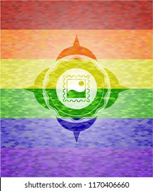 picture icon inside lgbt colors emblem 