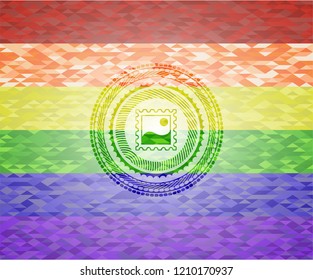 picture icon inside lgbt colors emblem 