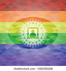 picture icon inside lgbt colors emblem 