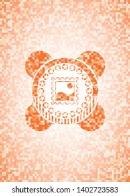 picture icon inside orange mosaic emblem