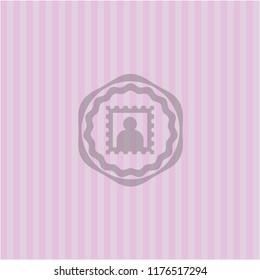 picture icon inside pink icon or emblem