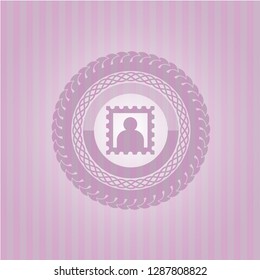 picture icon inside pink icon or emblem
