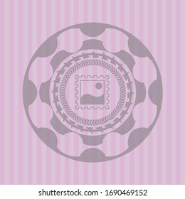 picture  icon inside pink icon or emblem. Elegant design. 