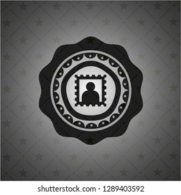 picture icon inside realistic black emblem