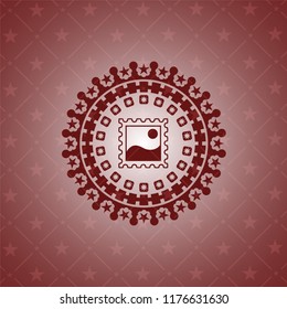picture icon inside red emblem