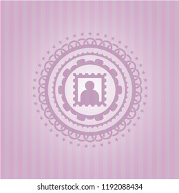 picture icon inside retro pink emblem