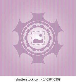 picture icon inside retro pink emblem