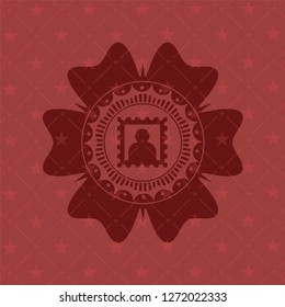picture icon inside retro red emblem