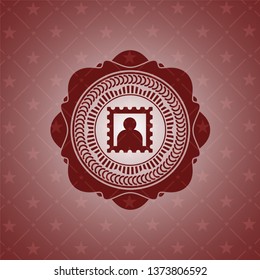picture icon inside retro red emblem