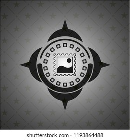 picture icon inside retro style black emblem