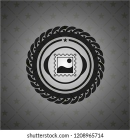 picture icon inside retro style black emblem