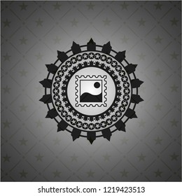 picture icon inside retro style black emblem