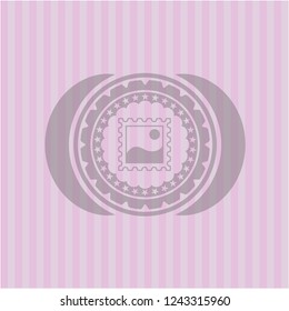 picture icon inside retro style pink emblem