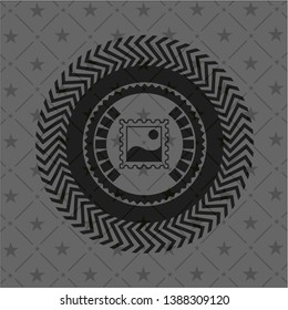 picture icon inside retro style black emblem