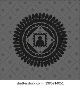 picture icon inside retro style black emblem