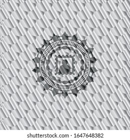 Bildsymbol in Silber-Abzeichen oder Emblem. Skaliert Muster. Vektorillustration Illustration. Detaillierte Angaben.