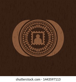 picture icon inside vintage wooden emblem