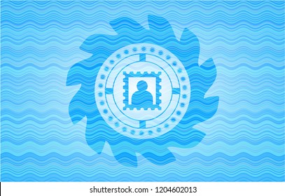 picture icon inside water concept emblem background.