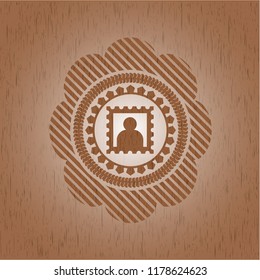 picture icon inside wood emblem. Vintage.