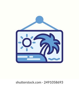 picture icon, isolated blue icon theme workplace