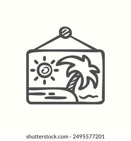 picture icon, isolated handdrawn icon theme workplace