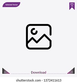 Picture icon isolated on grey background.Premium symbol for website design, mobile application, logo, ui.Modern, simple, isolated, flat best quality icon for web site designs or mobile apps.