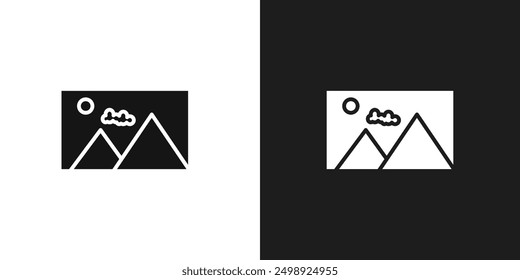 Picture icon line art vector