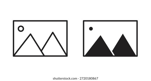 Icono de imagen en diseño de línea. Sencillo Vector de iconos