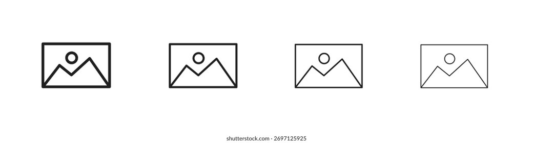 Picture icon line design. thin line vector icon set.