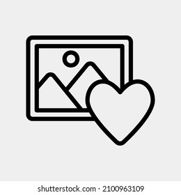 Picture icon in line style about social media, use for website mobile app presentation
