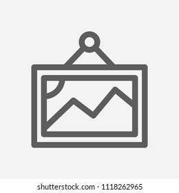 Picture icon line symbol. Isolated vector illustration of  icon sign concept for your web site mobile app logo UI design.