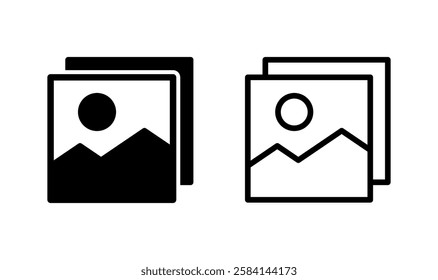 Picture icon logo design. photo gallery sign and symbol. image icon