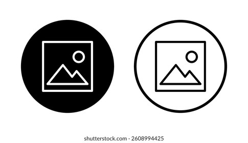 Picture icon logo design. photo gallery sign and symbol. image icon