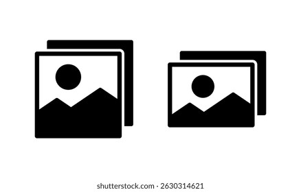 Picture icon logo design. photo gallery sign and symbol. image icon