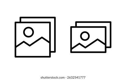 Picture icon logo design. photo gallery sign and symbol. image icon