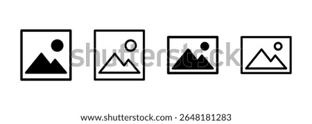 Picture icon logo design. photo gallery sign and symbol. image icon