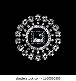picture icon on chalkboard, vector illustration, pretty design