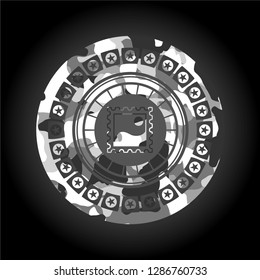 picture icon on grey camo texture