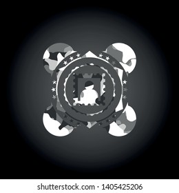 picture icon on grey camo pattern